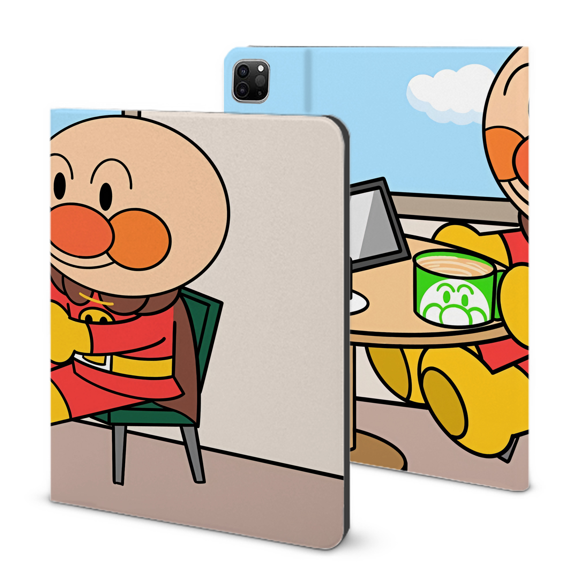 （画像用） アンパンマン Anpanman IPad ケース ブック型 PUレザー TPU 耐衝撃 軽量 薄型 ペン収納なし 全面保護 IPad 各モデル対応